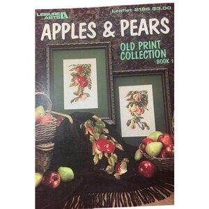 Leisure Arts Apples & Pears Old Print Collection Cross Stitch Design Book 2186